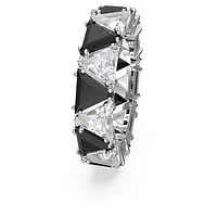 Matrix cocktail ring, Triangle cut, Black, Rhodium plated by SWAROVSKI