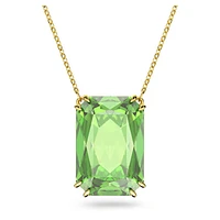 Millenia pendant, Octagon cut, Green, Gold-tone plated by SWAROVSKI