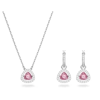 Una set, Trilliant cut, Pink, Rhodium plated by SWAROVSKI