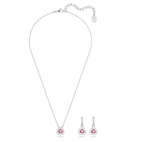 Una set, Trilliant cut, Pink, Rhodium plated by SWAROVSKI