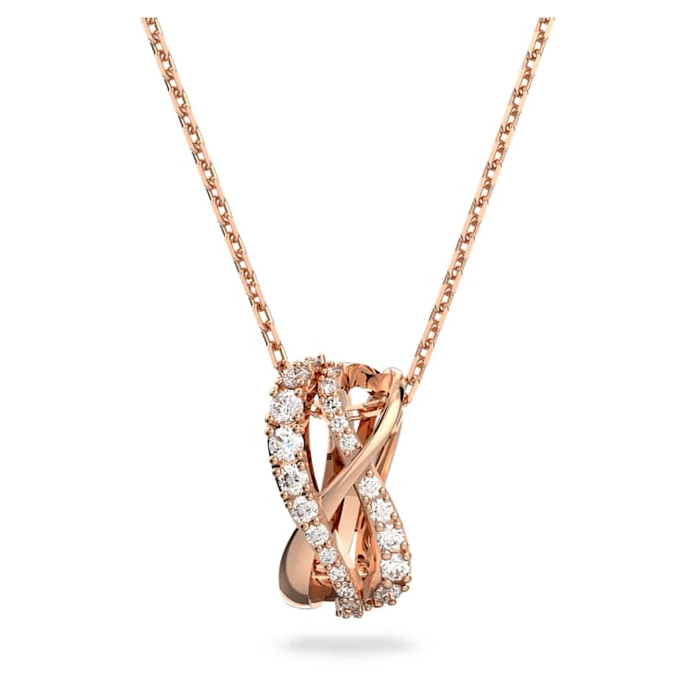 Hyperbola necklace, White, Rose gold-tone plated by SWAROVSKI