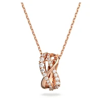 Hyperbola necklace, White, Rose gold-tone plated by SWAROVSKI