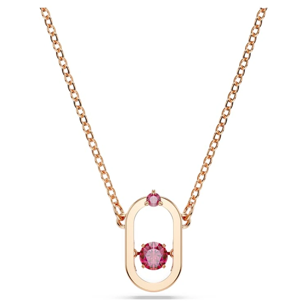 Una pendant, Round cut, Oval shape, Red, Rose gold-tone plated by SWAROVSKI