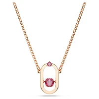 Una pendant, Round cut, Oval shape, Red, Rose gold-tone plated by SWAROVSKI