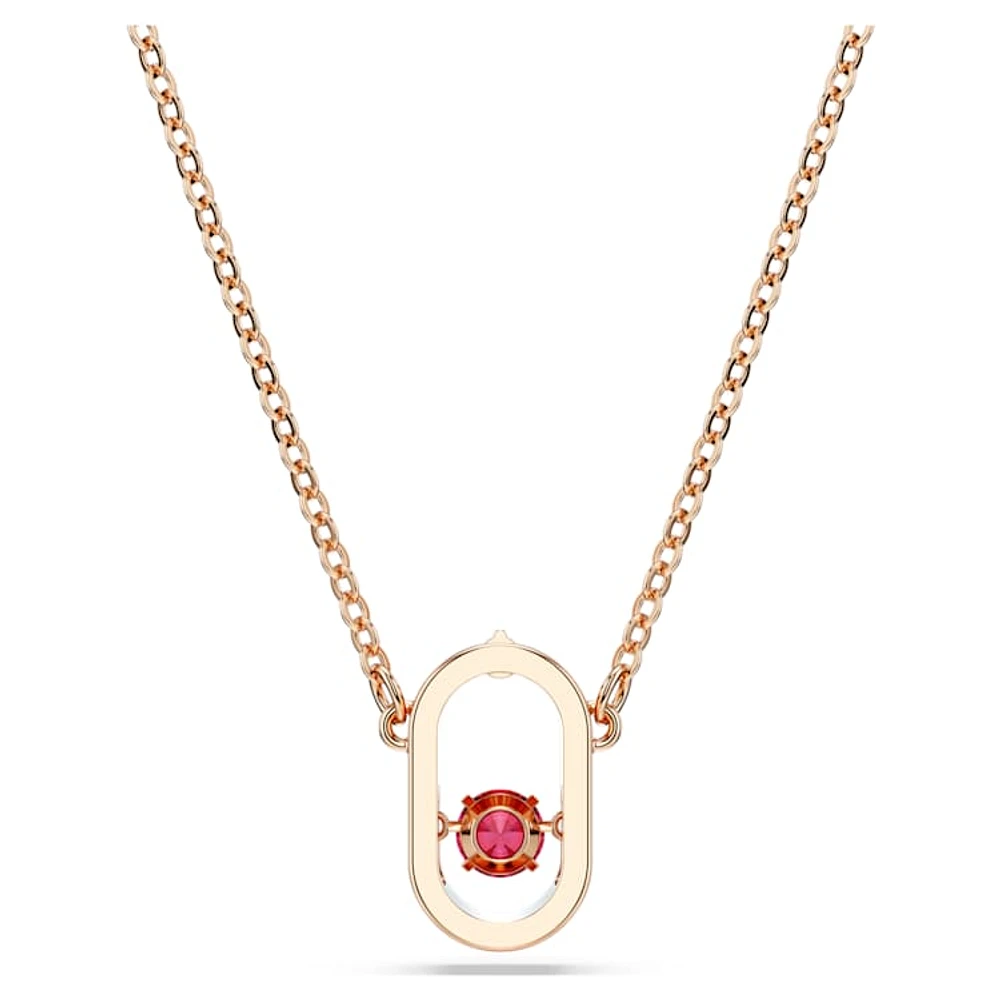 Una pendant, Round cut, Oval shape, Red, Rose gold-tone plated by SWAROVSKI