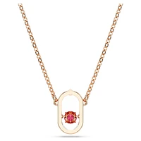 Una pendant, Round cut, Oval shape, Red, Rose gold-tone plated by SWAROVSKI