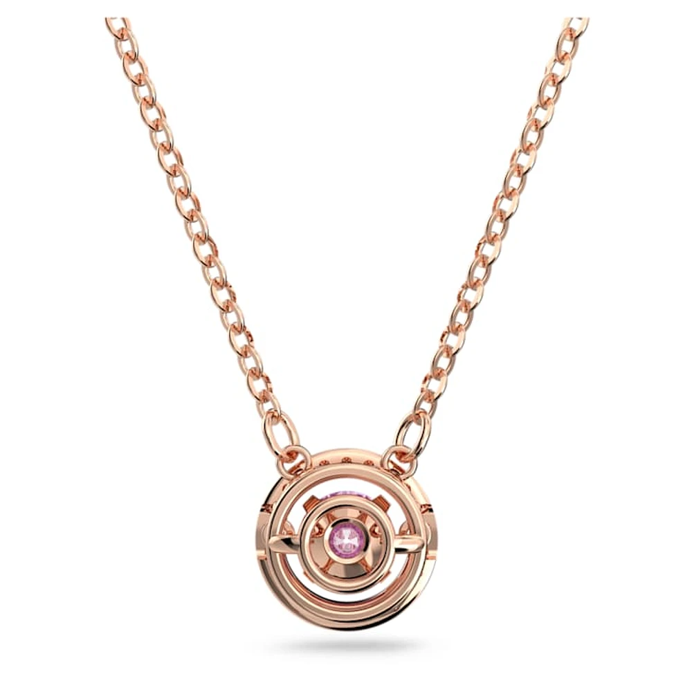 Una pendant, Round cut, Long, Purple, Rose gold-tone plated by SWAROVSKI