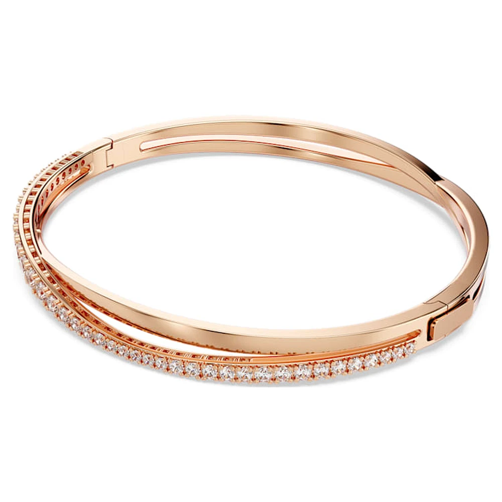 Hyperbola bracelet, White, Rose gold-tone plated by SWAROVSKI