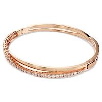 Hyperbola bracelet, White, Rose gold-tone plated by SWAROVSKI