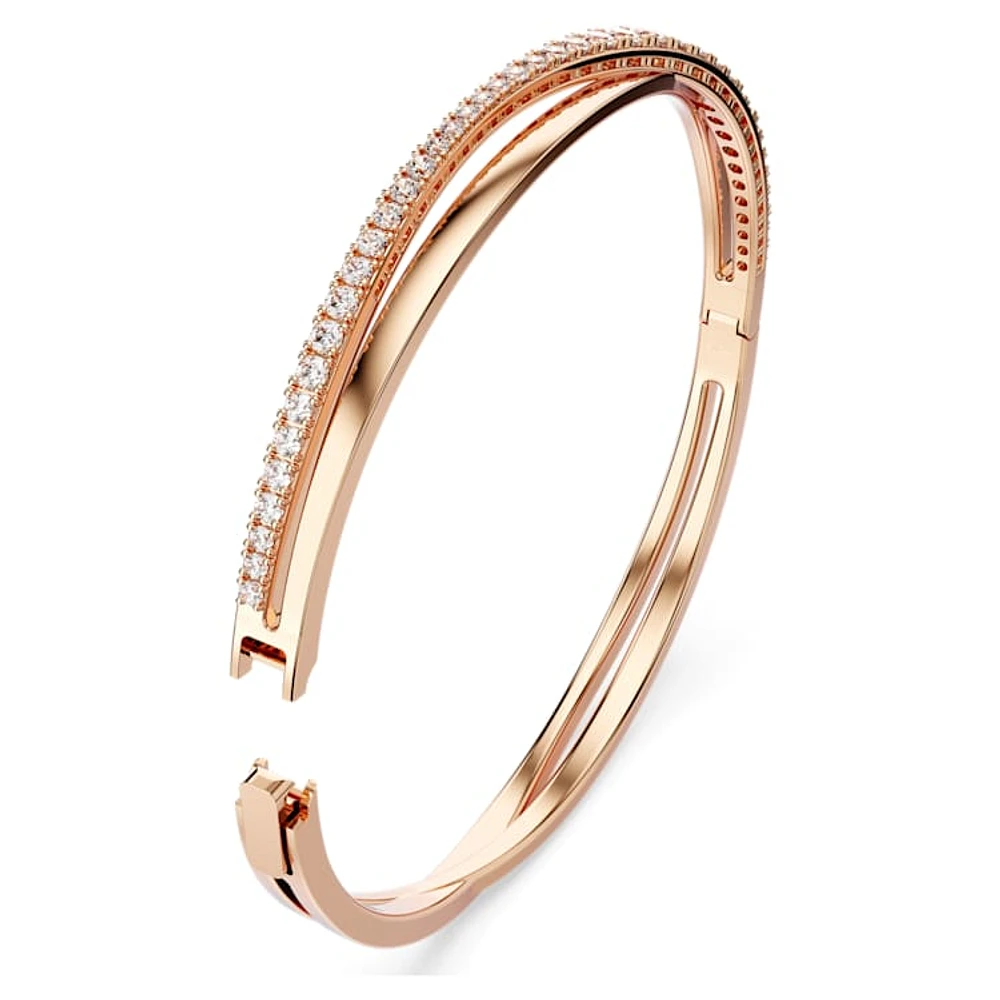 Hyperbola bracelet, White, Rose gold-tone plated by SWAROVSKI