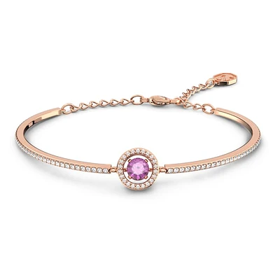 Una bangle, Round cut, Purple, Rose gold-tone plated by SWAROVSKI