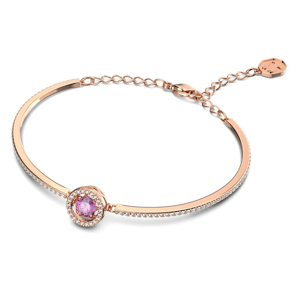 Una bangle, Round cut, Purple, Rose gold-tone plated by SWAROVSKI