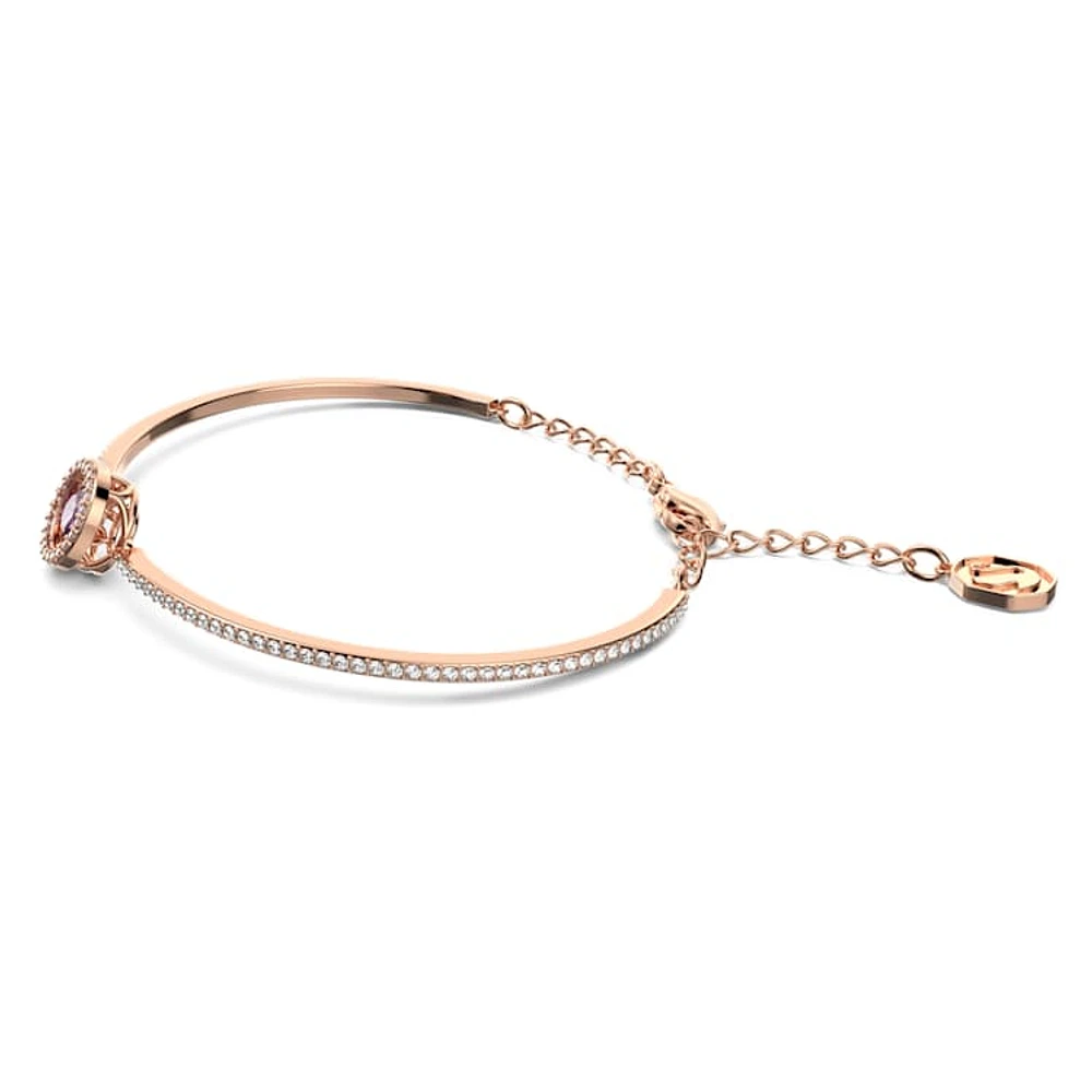 Una bangle, Round cut, Purple, Rose gold-tone plated by SWAROVSKI