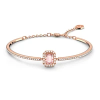 Una bangle, Octagon cut, Pavé, Pink, Rose gold-tone plated by SWAROVSKI