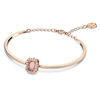 Una bangle, Octagon cut, Pavé, Pink, Rose gold-tone plated by SWAROVSKI