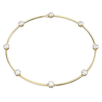 Constella choker, Round cut, White, Shiny gold-tone plated by SWAROVSKI