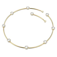 Constella choker, Round cut, White, Shiny gold-tone plated by SWAROVSKI