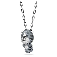 Zodiac Tiger pendant, Tiger, Grey, Ruthenium plated by SWAROVSKI