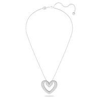 Sublima pendant, Heart, Large, White, Rhodium plated by SWAROVSKI