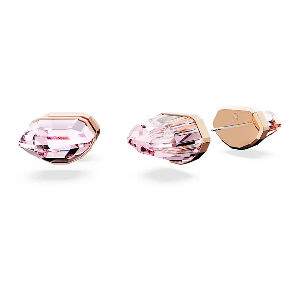 Lucent stud earrings, Pink, Rose gold-tone plated by SWAROVSKI