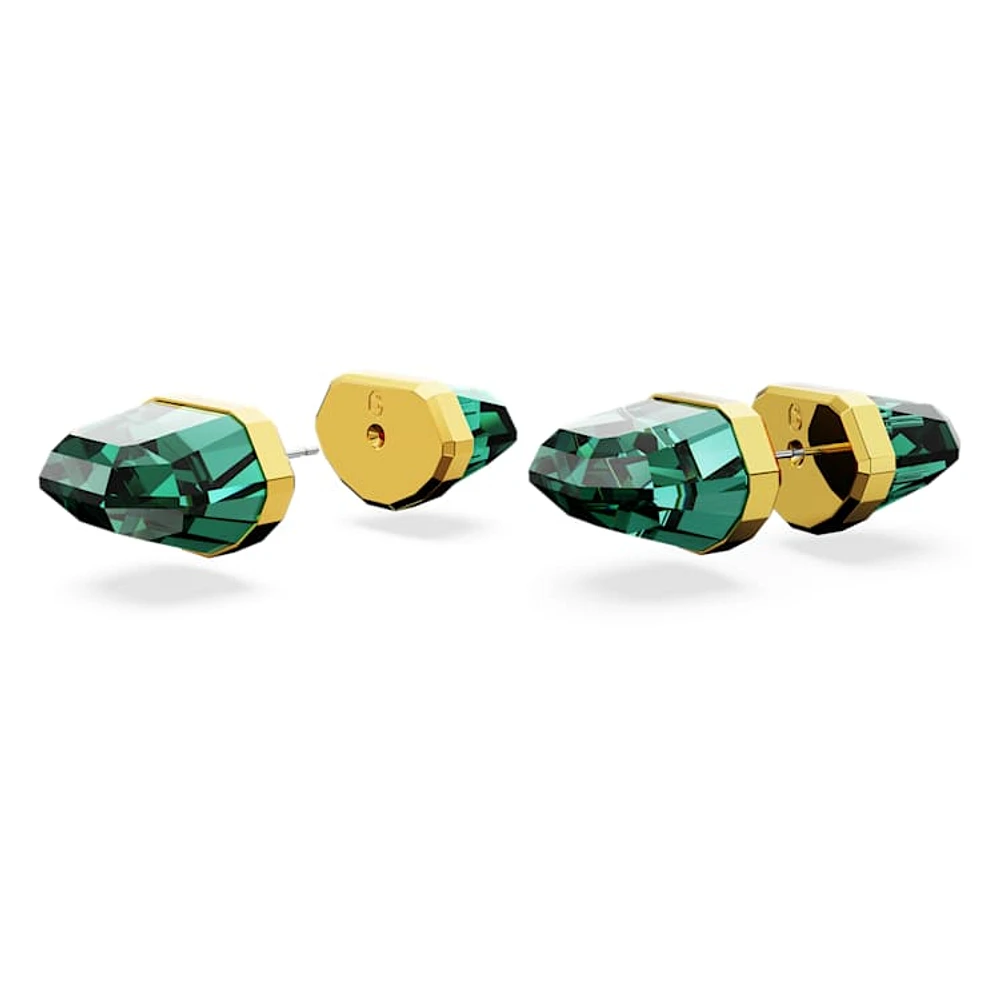 Lucent stud earrings, Green, Gold-tone plated by SWAROVSKI