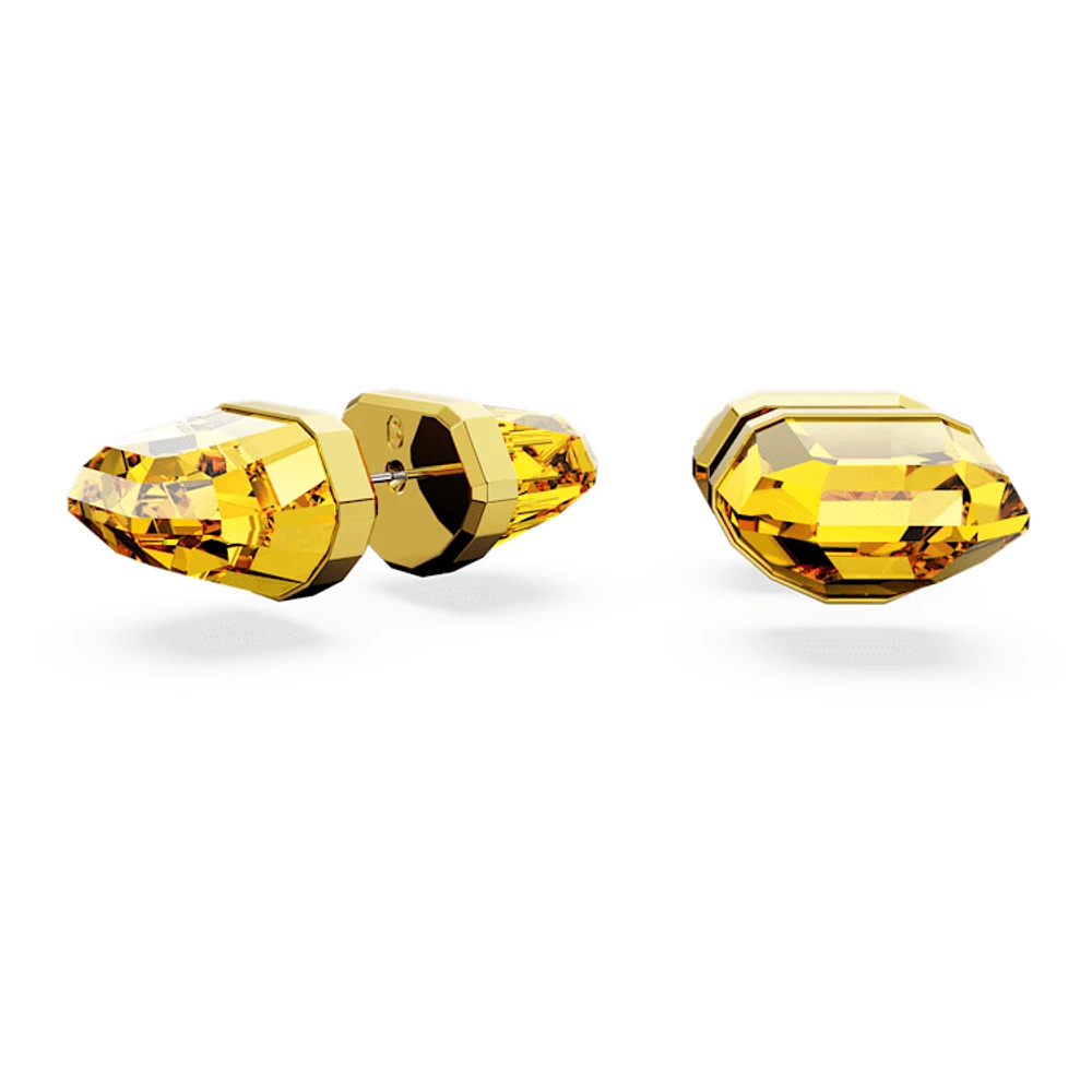 Lucent stud earrings, Yellow, Gold-tone plated by SWAROVSKI