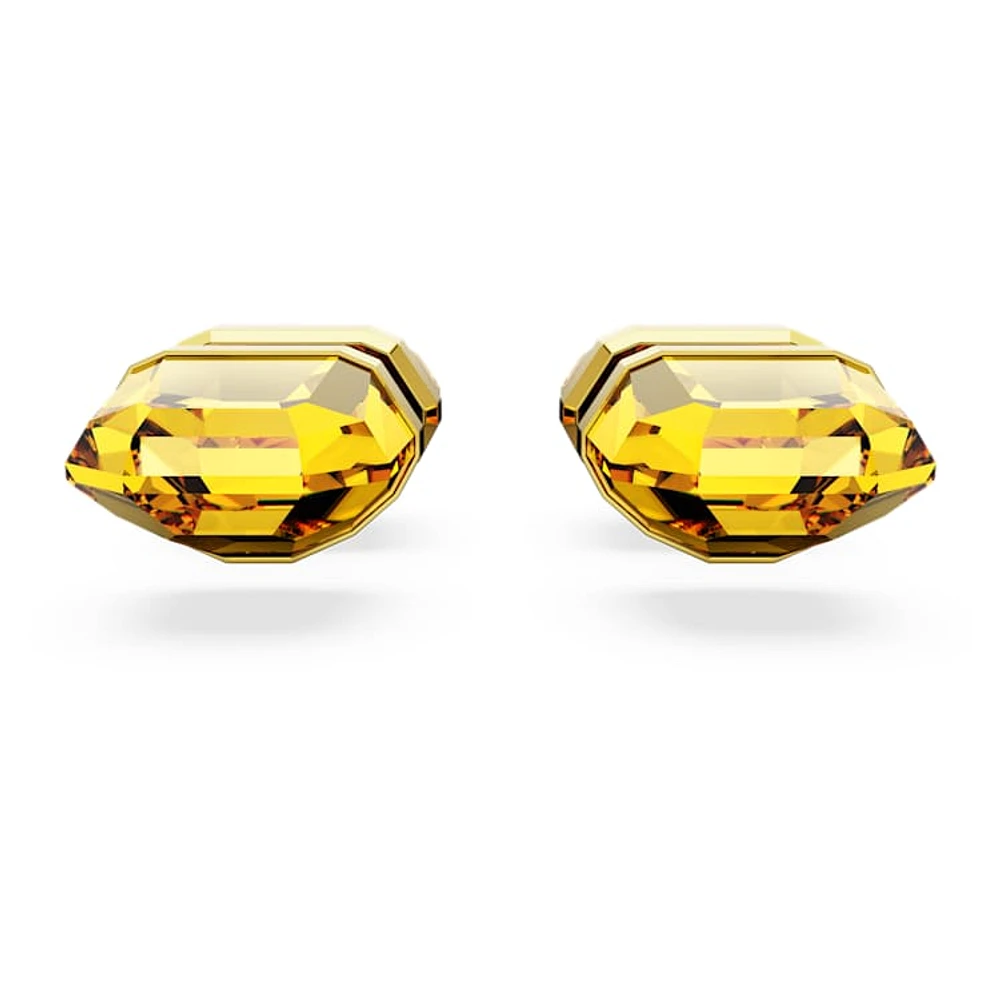 Lucent stud earrings, Yellow, Gold-tone plated by SWAROVSKI