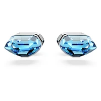 Lucent stud earrings, Blue, Rhodium plated by SWAROVSKI