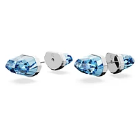 Lucent stud earrings, Blue, Rhodium plated by SWAROVSKI