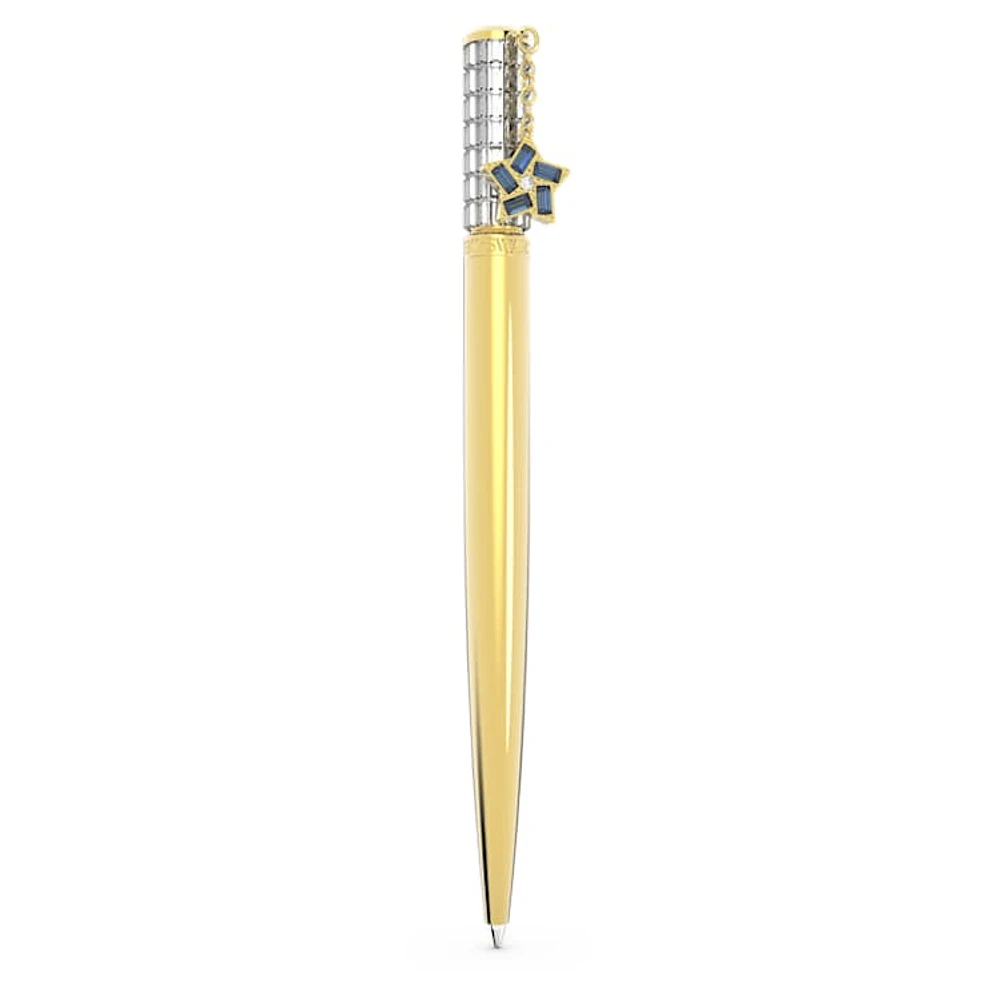 Celebration 2022 ballpoint pen, Star, White, Gold-tone plated by SWAROVSKI