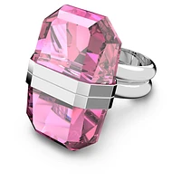 Lucent ring, Magnetic closure, Pink, Rhodium plated by SWAROVSKI