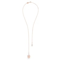 Swan Y necklace, Swan, White, Rose gold-tone plated by SWAROVSKI