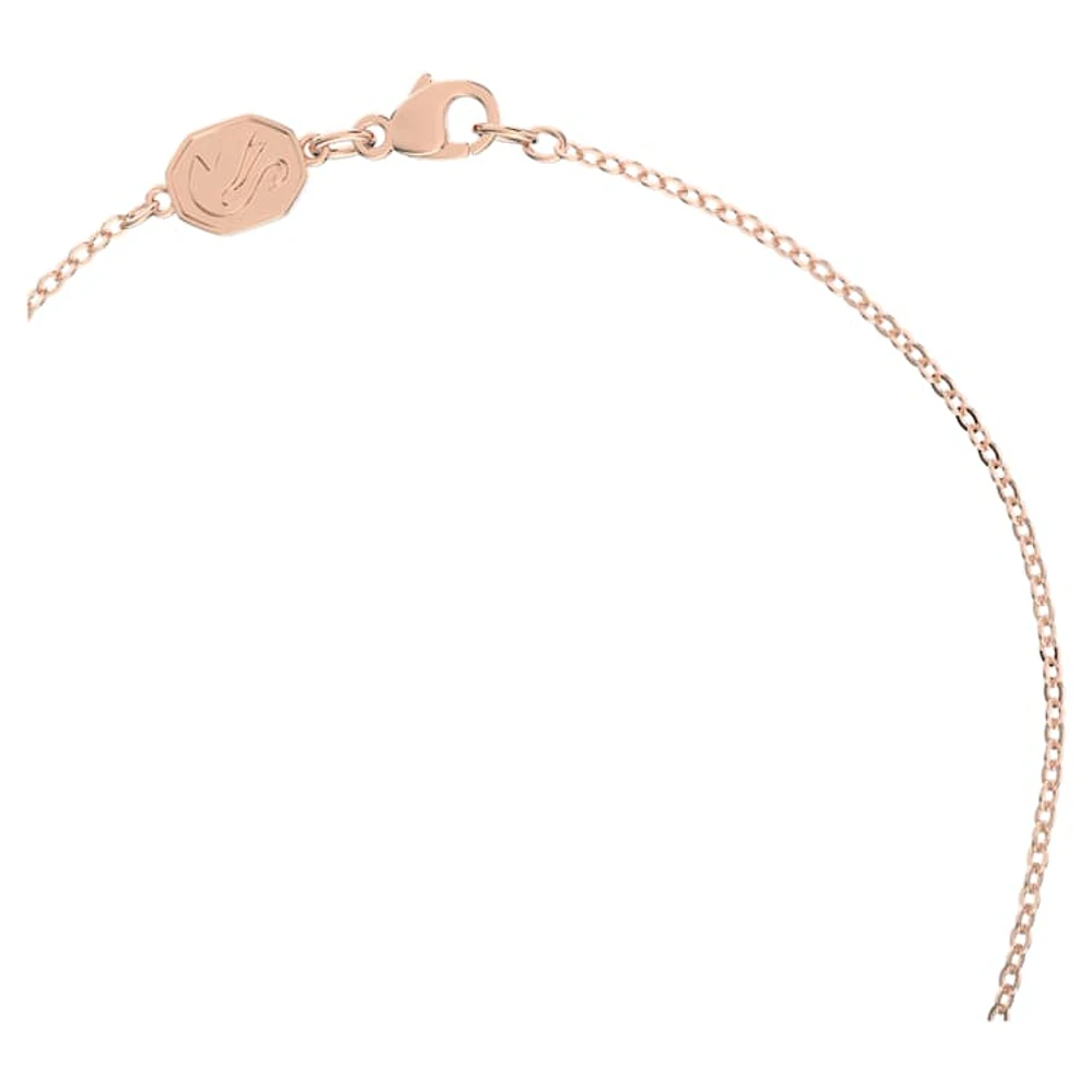 Swan Y necklace, Swan, White, Rose gold-tone plated by SWAROVSKI