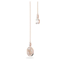 Swan Y necklace, Swan, White, Rose gold-tone plated by SWAROVSKI