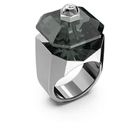 Numina cocktail ring, Octagon cut, Black, Ruthenium plated by SWAROVSKI