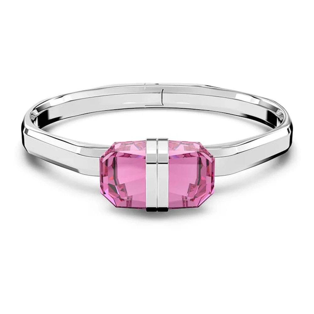 Lucent bangle, Magnetic closure, Pink, Stainless steel by SWAROVSKI