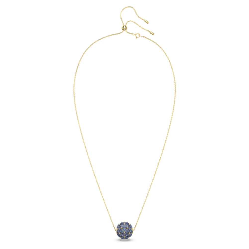 Curiosa pendant, Triangle cut, Blue, Gold-tone plated by SWAROVSKI