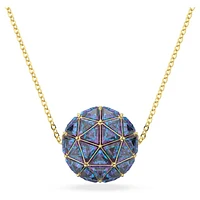 Curiosa pendant, Triangle cut, Blue, Gold-tone plated by SWAROVSKI