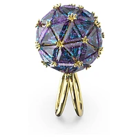 Curiosa cocktail ring, Triangle cut, Blue, Gold-tone plated by SWAROVSKI