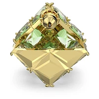 Curiosa stud earring, Single, Square cut, Green, Gold-tone plated by SWAROVSKI