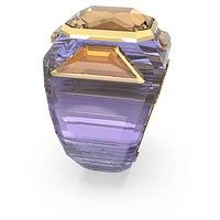 Chroma cocktail ring, Purple, Gold-tone plated by SWAROVSKI