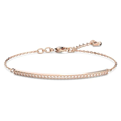 Only bracelet, White, Rose gold-tone plated by SWAROVSKI