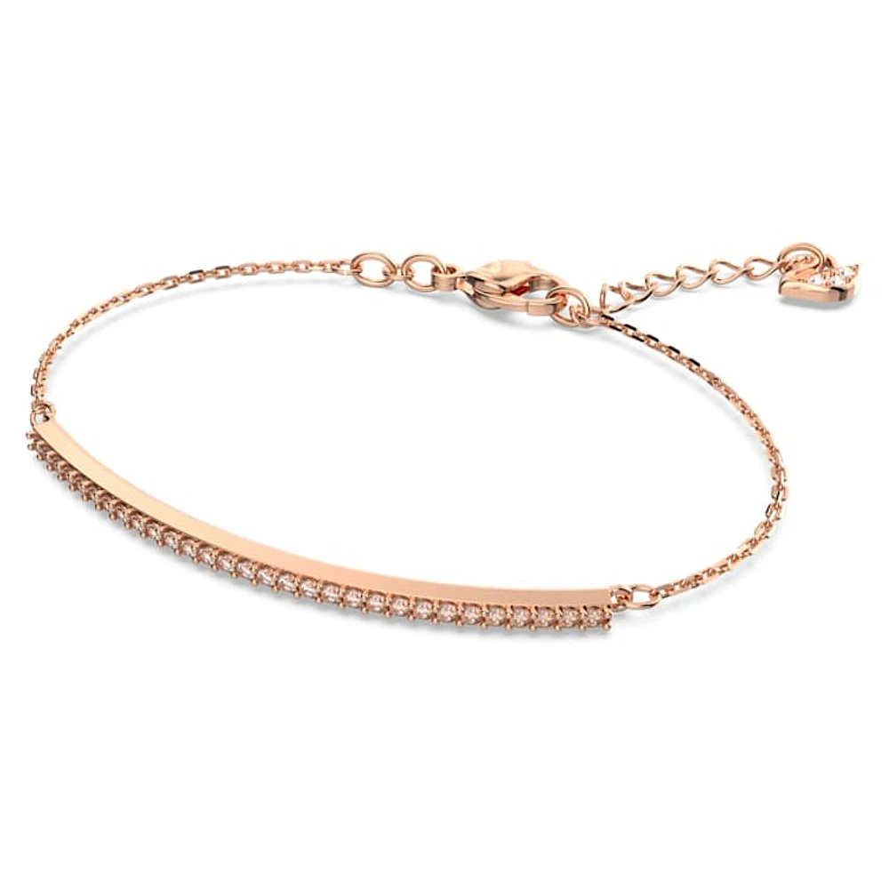 Only bracelet, White, Rose gold-tone plated by SWAROVSKI