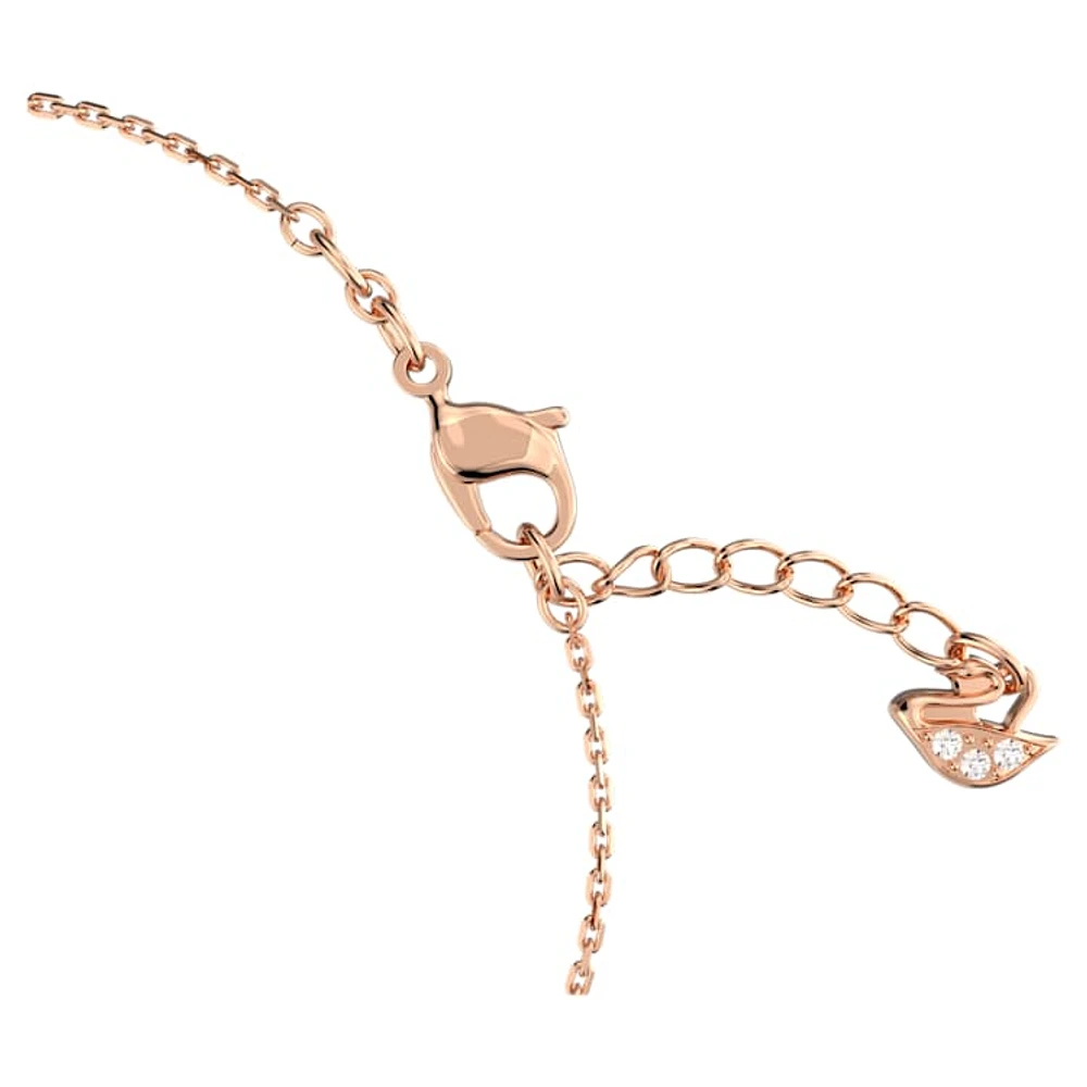 Only bracelet, White, Rose gold-tone plated by SWAROVSKI