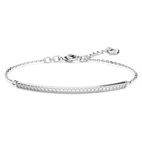 Only bracelet, White, Rhodium plated by SWAROVSKI