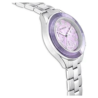 Octea Lux Sport watch, Swiss Made, Metal bracelet, Purple, Stainless steel by SWAROVSKI