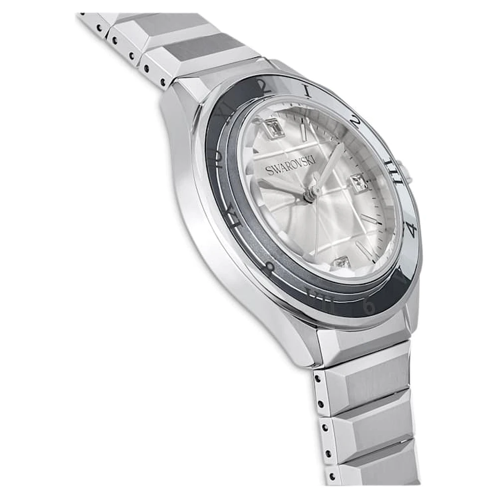 Watch, 37mm, Swiss Made, Metal bracelet, Silver Tone, Stainless steel by SWAROVSKI