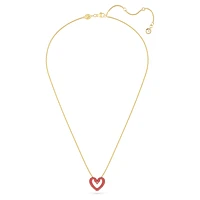 Sublima pendant, Pavé, Heart, Small, Red, Gold-tone plated by SWAROVSKI