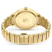 Watch, 37mm, Swiss Made, Metal bracelet, Gold tone, Gold-tone finish by SWAROVSKI