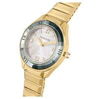 Watch, 37mm, Swiss Made, Metal bracelet, Gold tone, Gold-tone finish by SWAROVSKI